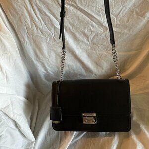 Henri Bendel Waldorf Black Silver Chain Shoulder bag